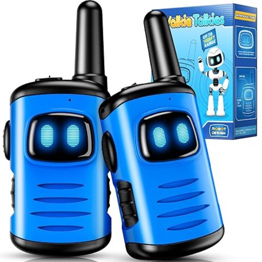 Kids Mini Walkie Talkies Robot Design | Ages 3-6 | 1000 ft Range |
